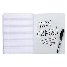Pacon® Composition Book with Dry Erase Surfaces, 3/8 Ruled, 100 Sheets, Black Marble, Pack of 6 (PA