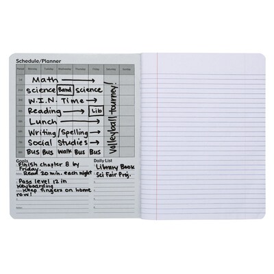 Pacon Composition Notebooks, 9.75" x 7.5", Wide Ruled, 100 Sheets, Black, 6/Bundle (PACMMK37101DE-6)