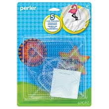 Perler Small & Large Basic Shapes Clear Pegboards for Fuse Beads, Pack of 5 (PER8026082)