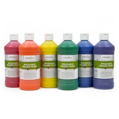 Handy Art Washable Finger Paint, Primary Colors, Set of 6 (RPC882255)