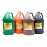 Handy Art Little Masters Tempera Paint, 4 Gallon Kit: Orange, Green, Brown, Black (RPC882732)