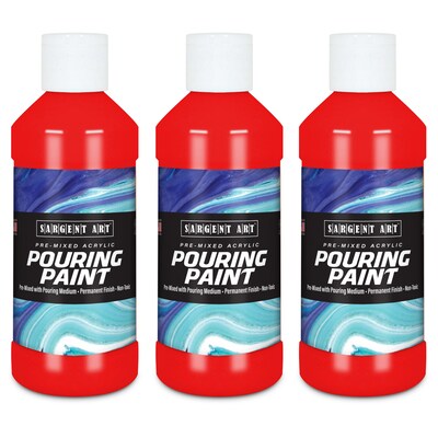 Sargent Art  Acrylic Pouring Paint, Red, 8 oz., Pack of 3 (SAR268420-3)