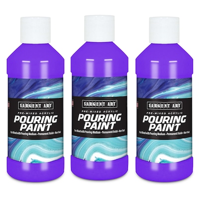 Sargent Art  Acrylic Pouring Paint, Violet, 8 oz., Pack of 3 (SAR268442-3)