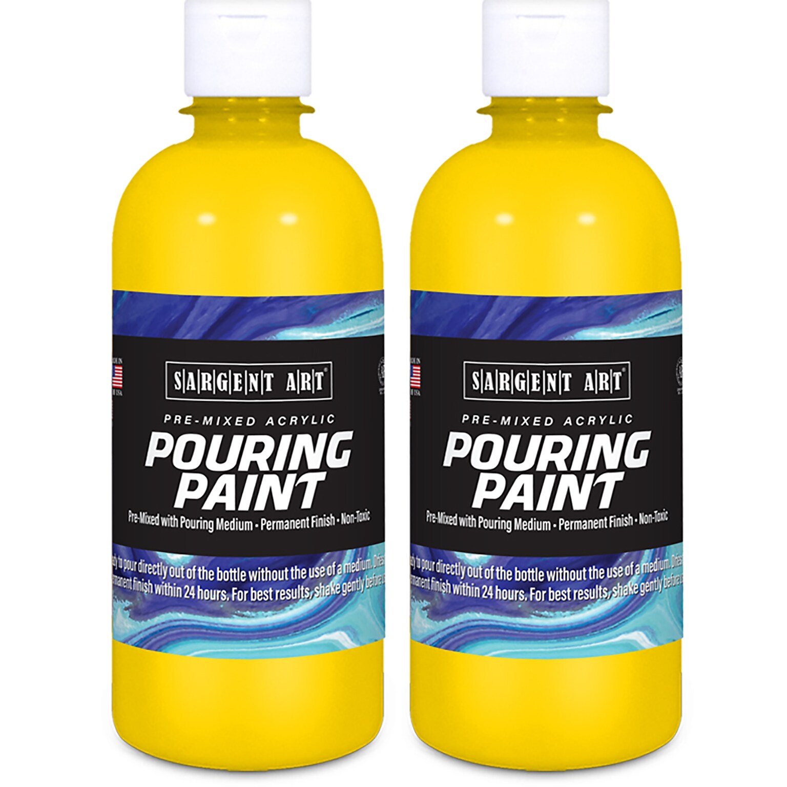 Sargent Art  Acrylic Pouring Paint, Yellow, 16 oz., Pack of 2 (SAR268502-2)