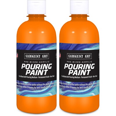 Sargent Art  Acrylic Pouring Paint, Orange, 16 oz., Pack of 2 (SAR268514-2)