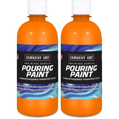 Sargent Art  Acrylic Pouring Paint, Orange, 16 oz., Pack of 2 (SAR268514-2)