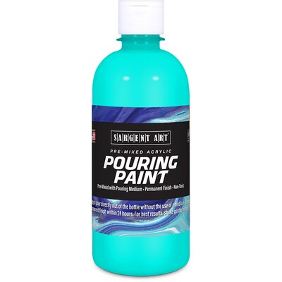 Sargent Art  Acrylic Pouring Paint, Turquoise, 16 oz., Pack of 2 (SAR268561-2)