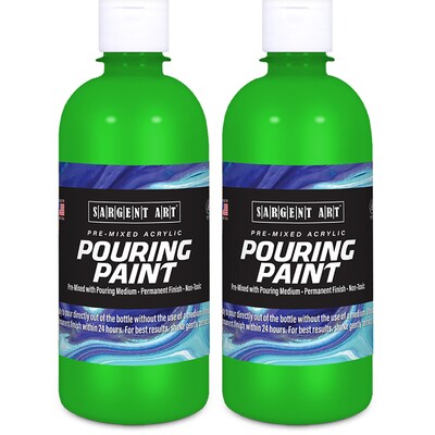 Sargent Art  Acrylic Pouring Paint, Green, 16 oz., Pack of 2 (SAR268566-2)