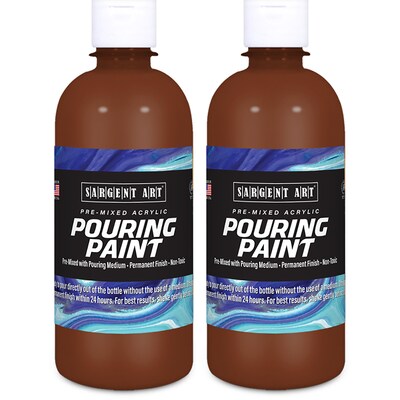 Sargent Art  Acrylic Pouring Paint, Burnt Umber, 16 oz., Pack of 2 (SAR268568-2)