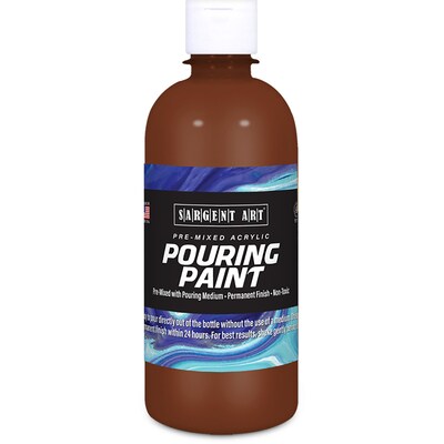 Sargent Art  Acrylic Pouring Paint, Burnt Umber, 16 oz., Pack of 2 (SAR268568-2)