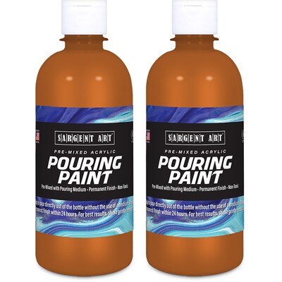 Sargent Art  Acrylic Pouring Paint, Brown, 16 oz., Pack of 2 (SAR268588-2)