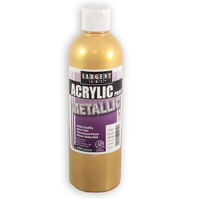 Sargent Art  Metallic Acrylic Paint, Gold, 16 oz. (SAR294181)