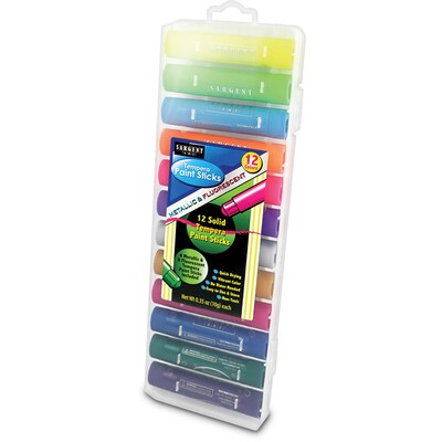 Sargent Art  Tempera Paint Sticks, Metallic & Neon, 12 Count (SAR932113)
