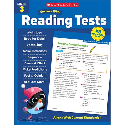 Scholastic Teacher Resources Success With Reading Tests: Grade 3 Workbook (SC-735548)