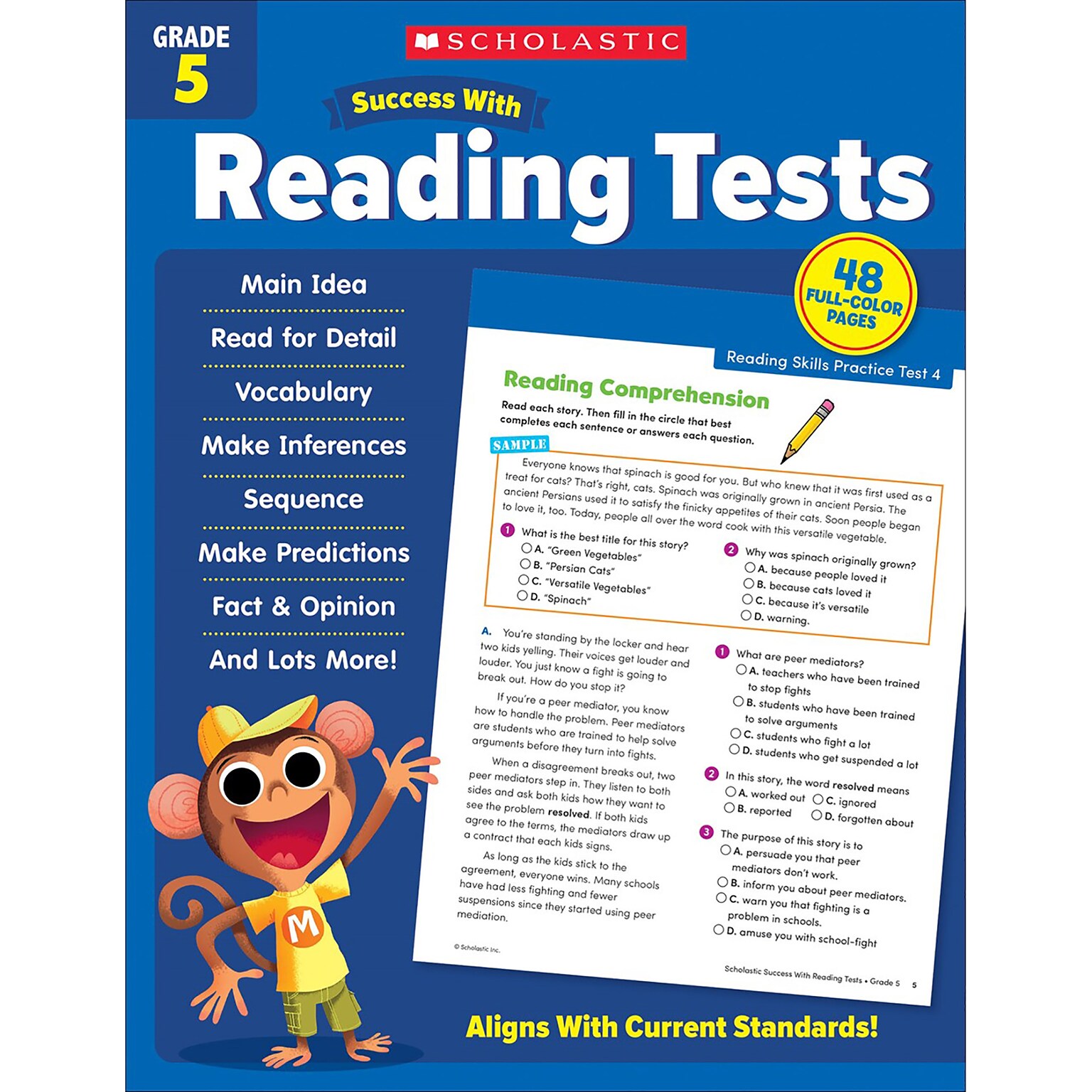 Scholastic Teacher Resources Success With Reading Tests: Grade 5 Workbook (SC-735550)