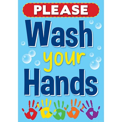 Teacher Created Resources® 13-3/8 x 19 Wash Your Hands Positive Poster (TCR7498)