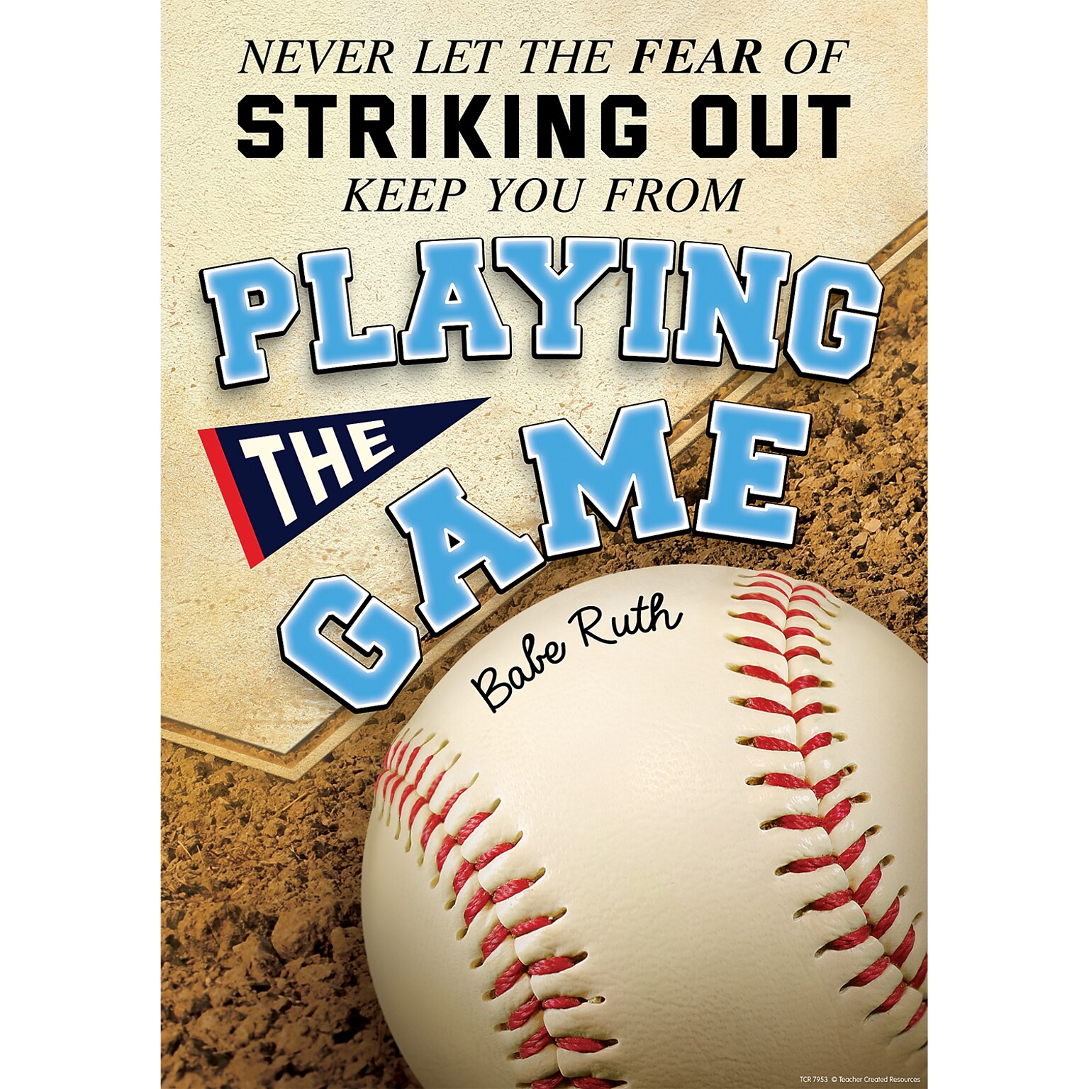 13-3/8 x 19 Never Let The Fear of Striking Out Keep You From Playing the Game Positive Poster (TCR7953)