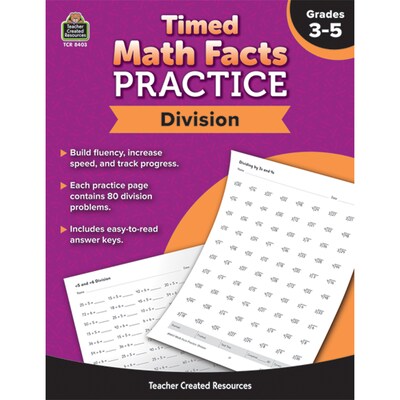 Teacher Created Resources® Timed Math Facts Practice: Division Workbook (TCR8403)