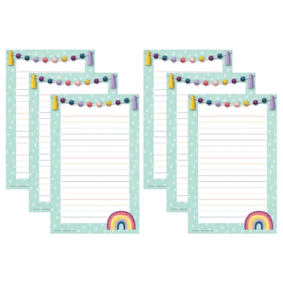 Teacher Created Resources® Oh Happy Day Notepad, 5.25 x 8.25, 50 Sheets Per Pack, Pack of 6 (TCR90