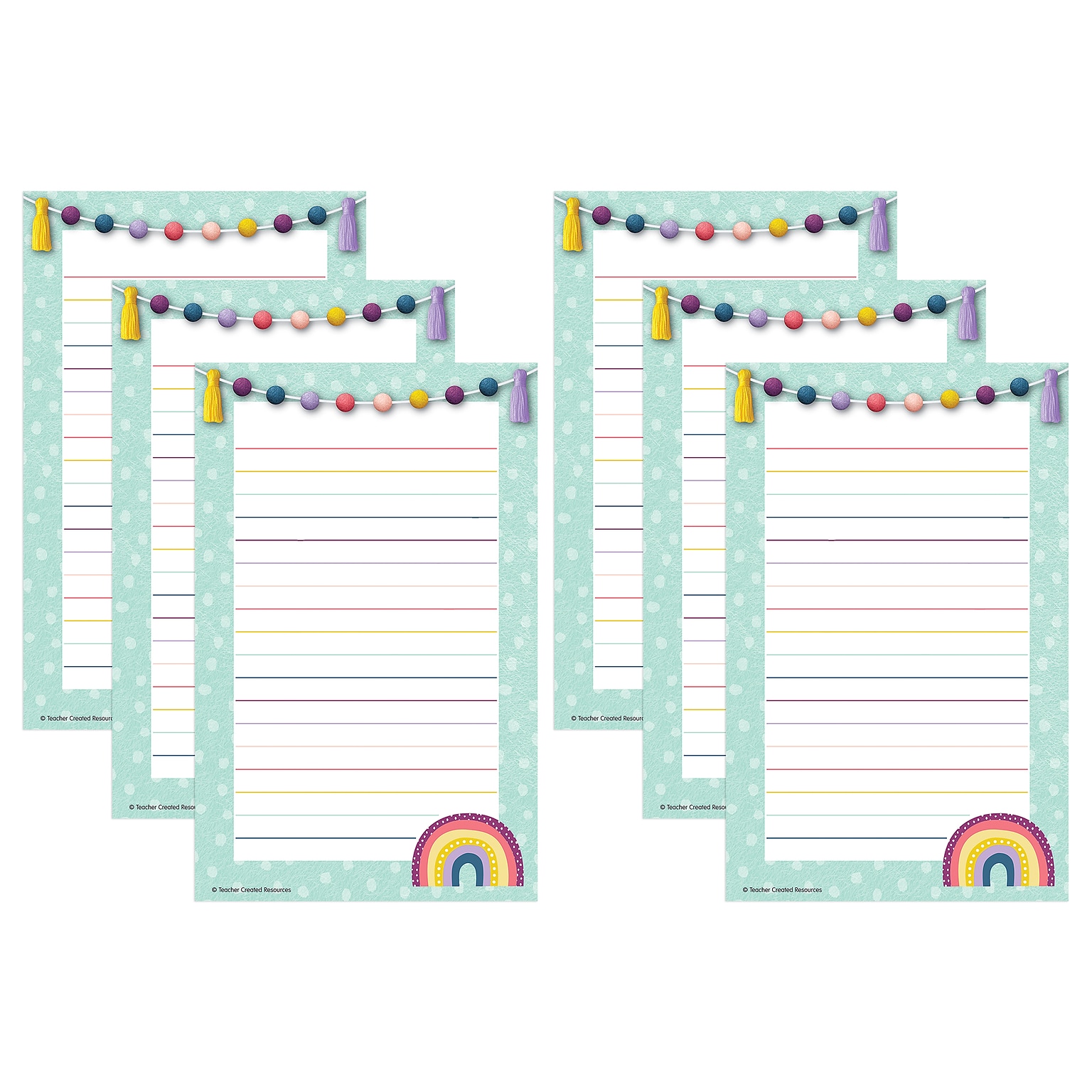 Teacher Created Resources® Oh Happy Day Notepad, 5.25 x 8.25, 50 Sheets Per Pack, Pack of 6 (TCR9019-6)