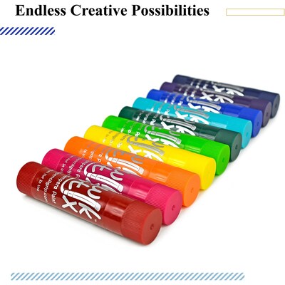 Kwik Stix  Solid Tempera Paint, Jewel Tones, 10 Per Pack, 2 Packs (TPG678-2)