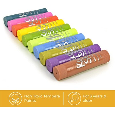 Kwik Stix Solid Tempera Paint, Pastel Tones, 10 per Pack, 2 Packs