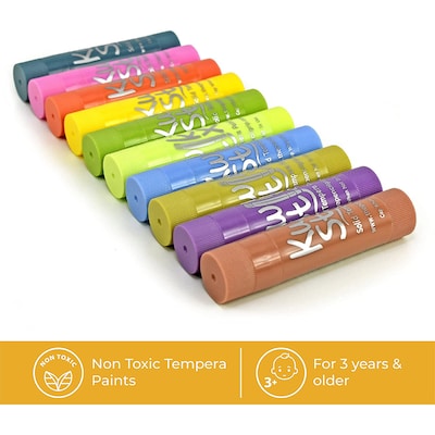 The Pencil Grip Kwik Stix Pastel Tempera Paint, Assorted Colors, 10/Pack, 2 Packs/Bundle (TPG680-2)