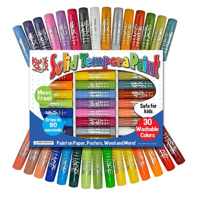 Kwik Stix  Solid Tempera Paint, 30 Assorted Colors Art Set (TPG681)