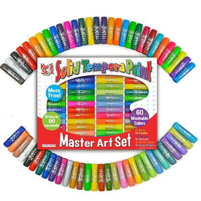 The Pencil Grip Kwik Stix Tempera Paint, Assorted Colors, 60/Pack (TPG690)