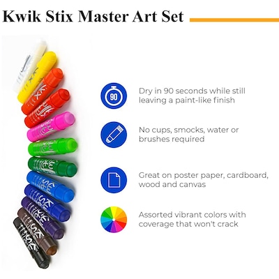 The Pencil Grip Kwik Stix Tempera Paint, Assorted Colors, 60/Pack (TPG690)
