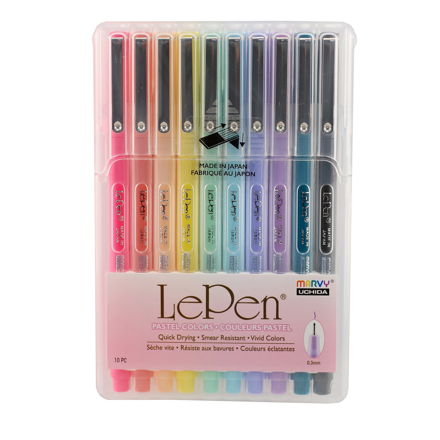 Marvy Uchida LePen Micro-Fine Point, 10 Assorted Pastel Colors (UCH430010P)