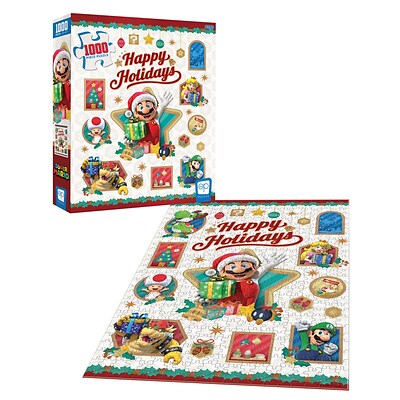 USAopoly Super Mario Happy Holidays Puzzle, 1000-Piece Jigsaw (USAPZ005676)
