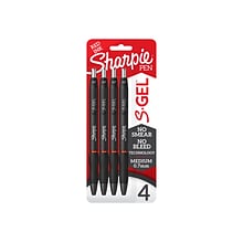 Sharpie S-Gel Retractable Gel Pen, Medium Point, 0.7mm, Red Ink, 4/Pack (2169763)