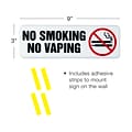 Excello Global Products No Smoking No Vaping Indoor/Outdoor Wall Sign, 9 x 3, Multicolor, 4/Pack (