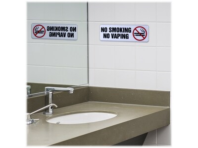 Excello Global Products No Smoking No Vaping Indoor/Outdoor Wall Sign, 9" x 3", Multicolor, 4/Pack (EGP-HD-0175-S)