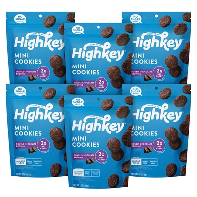 HighKey Gluten Free Double Chocolate Brownie Cookies, 2 oz., 6 Packs/Box, 6/Pack (600-00273 )