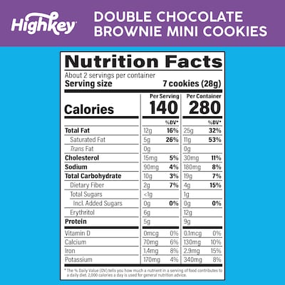 HighKey Gluten Free Double Chocolate Brownie Cookies, 2 oz., 6 Packs/Box, 6/Pack (600-00273 )