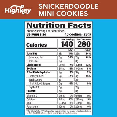 HighKey Gluten Free Snickerdoodle Cookies, 2 oz., 6 Packs/Box, 6/Pack (600-00271)