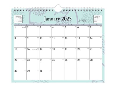 2023 Blue Sky Rue Du Flore 11 x 8.75 Monthly Wall Calendar, Mint Green/Purple (101613-23)