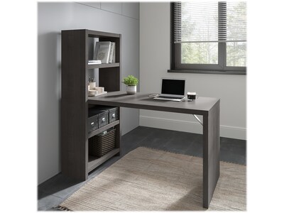 Bush Business Furniture Echo 56W Bookcase Desk, Charcoal Maple (KI60307-03)