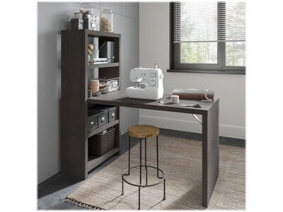 Bush Business Furniture Echo 56W Bookcase Desk, Charcoal Maple (KI60307-03)