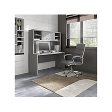 Bush Business Furniture Echo 60W Credenza Desk with Hutch, Modern Gray (ECH030MG)