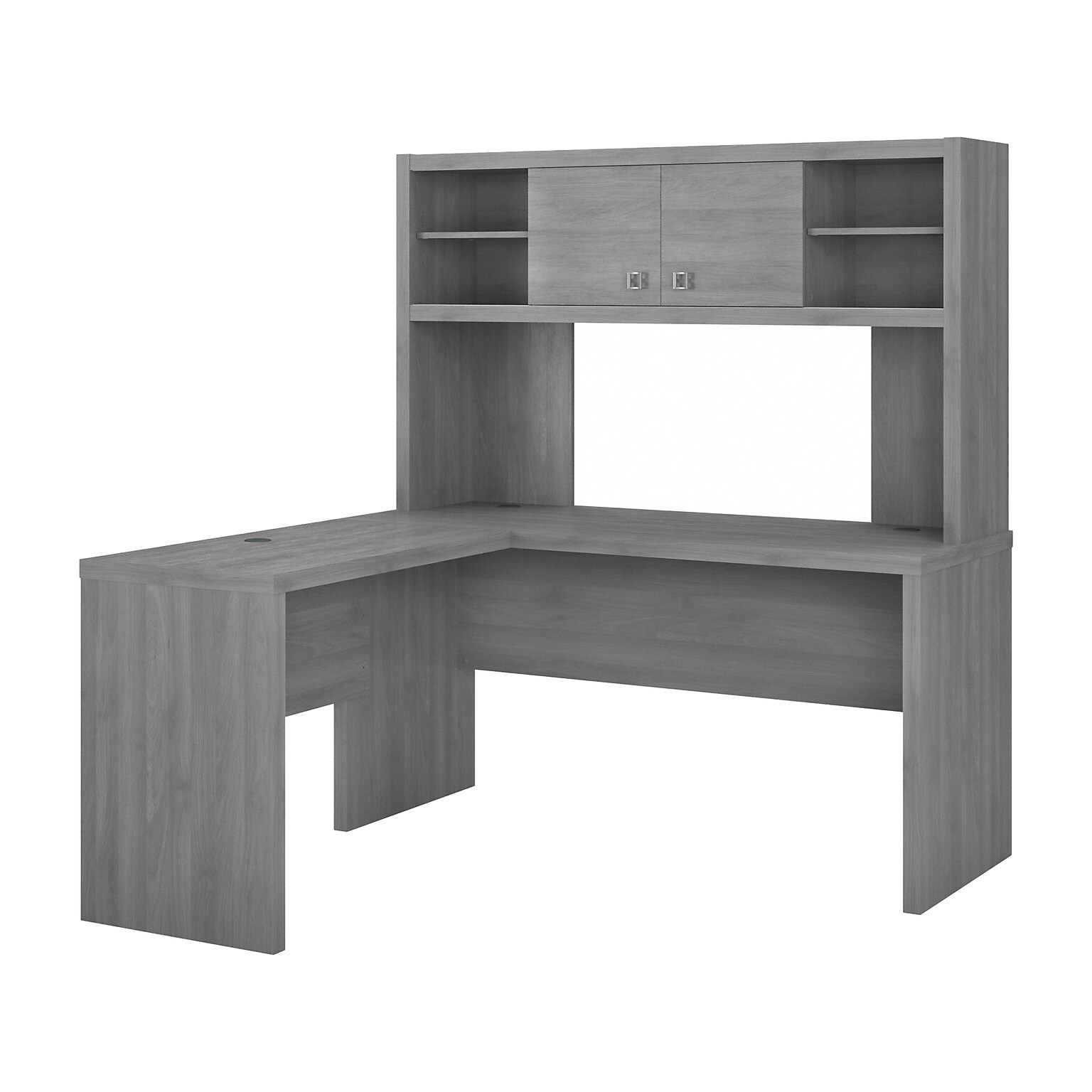 Bush Business Furniture Echo 60W L Shaped Desk with Hutch, Modern Gray (ECH031MG)