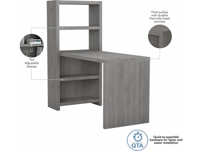 Bush Business Furniture Echo 56W Bookcase Desk, Modern Gray (KI60407-03)
