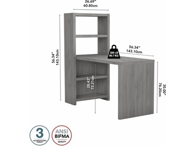 Bush Business Furniture Echo 56W Bookcase Desk, Modern Gray (KI60407-03)