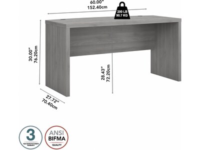 Bush Business Furniture Echo 60"W Bow Front Desk, Modern Gray (KI60405-03)