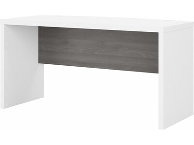 Bush Business Furniture Echo 60W Bow Front Desk, Pure White/Modern Gray (KI60505-03)
