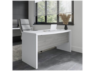 Bush Business Furniture Echo 60W Bow Front Desk, Pure White/Modern Gray (KI60505-03)