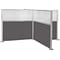 Versare Freestanding Hush Cubicle Kit with Windows, 6H x 12W, Charcoal Gray/Clear Fabric/Polycarbo