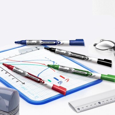 BIC Intensity Advanced Tank Dry Erase Markers, Chisel Tip, Assorted, 4/Pack (GELITP41-AST)